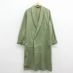 L/古着 タウンクラフト 長袖 ガウン 羽織 メンズ 80年代 80s ロング丈 緑【spe】 26mar24のサムネイル