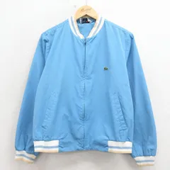 L/古着 ラコステ LACOSTE IZOD 長袖 ブランド ジャケット メンズ 90年代 90s ワンポイントロゴ 水色 26mar24