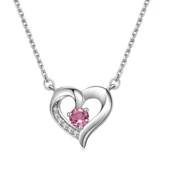 【新品】 [FH.bird] ピンクトルマリン ネックレス レディース シルバー925 金属アレルギー対応 ハート ネックレス 10月誕生石 ペンダント 誕生日 母の日 プレゼント 母の日 ギフト 入学式 卒業式 女性 人気 (ピンクトルマリン)