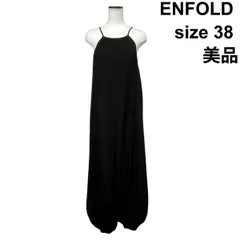 □ 美品 エンフォルド ENFOLD プリーツオールインワン パンツ キャミソール 黒 レディース S6D422のサムネイル