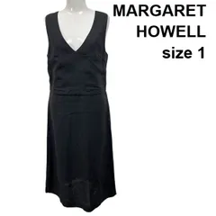 ◇ マーガレットハウエル MARGARET HOWELL ノースリーブワンピース DENSE FINE LINEN POPLIN 黒 リネン 1 Sサイズ レディース S6D430のサムネイル