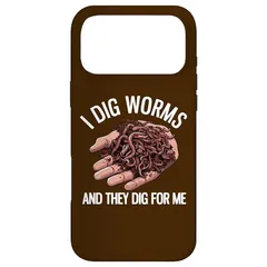 【新品】 I Dig Worms And They Dig For Me 面白いワーム農業 スマホケース iPhone 17 Pro Max 用 1