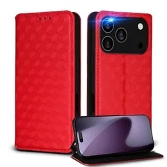 【新品】 UnivoColors iPhone 17 Pro Max 対応手帳型ケース 高級合皮 カード収納 マグネット開閉 スタンド機能 ストラップホール付き TPUソフトバンパー 全面保護 カメラ保護 衝撃吸収 ビジネス おしゃれ カバー(レッド) 0