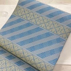 夏帯 絽 紺 コプト風 くし織 透かし 正絹袋帯 カジュアル b564 - メルカリ