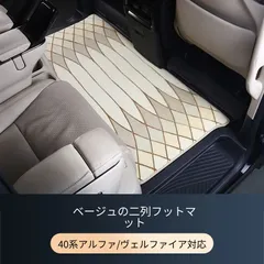 【送料無料】トヨタ アルファード/ヴェルファイア(Toyota Alphard/Vellfire) 40系 2024-専用 2列目フロアマット カーペット 高級ラグジュアリー 車内保護 ドレスアップ 5色(青/灰/ベージュ/茶/橙) 洗える滑り止め付き簡単装着のサムネイル
