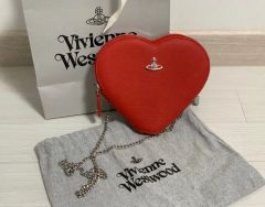 Vivienne Westwood Red Crossbody Bag Victoria New Heart