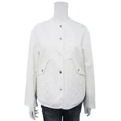 エルメス ノーカラージャケット #34 コットン ポリウレタン ポリエステル ホワイト キルティング トップス アウター シルバー金具 HERMES（未使用保管品）のサムネイル