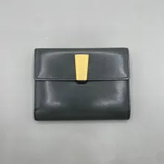 美品　valentino garavani　ヴァレンティノガラバーニ　二つ折り財布　ゴールド金具　レザー　グレーのサムネイル