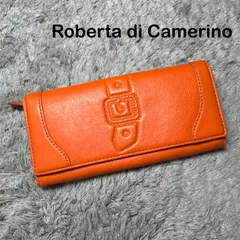 Roberta di Camerino ロベルタディカメリーノ 長財布 レザー エンボス オレンジのサムネイル