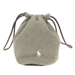 RALPH LAUREN ラルフローレン 巾着ポーチ  ノベルティ/ポニー刺繍/ヘリンボーン    ブラウン ユニセックス / 240001199633