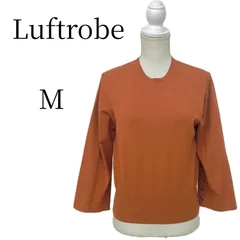 Luftrobe ルフトローブ ニット セーター オレンジ M 9号 クルーネック 袖ボタン レーヨン ポリエステル 鮮やか 上品 きれいめ オフィス カジュアル 春 秋 完売品 美シルエットのサムネイル