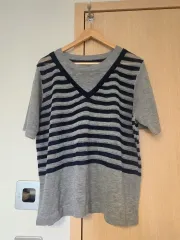 レイヤード ストライプ 半袖 ニット