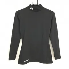 【超美品】アンダーアーマー ハイネックインナーシャツ 白 裏微起毛 ネックロゴ刺しゅう レディース MD ゴルフウェア UNDER ARMOUR