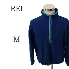 REI アールイーアイ ハーフジップ フリース プルオーバー M ネイビー 90s USA製 アメリカ製 米国製 90年代 古着 アウトドア キャンプ 登山 希少 ユニセックス メンズ