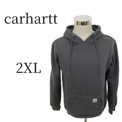 2XL カーハートマッ ドネス MADNESS コラボ プルオーバー パーカー Carhartt フーディー スウェット 袖プリント デカロゴ ビッグシルエット オーバーサイズ 古着 チャコールグレー 灰色 ゆるだぼ