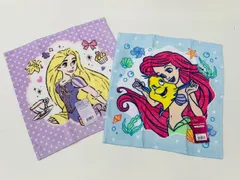 ウォッシュタオル 2枚セット プリンセス アリエル ラプンツェル