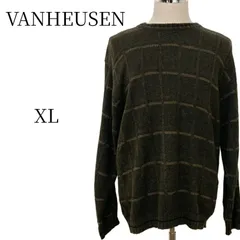 VANHEUSEN ヴァンヒューゼン ニット セーター XL メンズ 立体編み 厚手 ゆるだぼ ビッグシルエット オーバーサイズ アクリル 台湾製 90s 古着 長袖 秋服 冬服