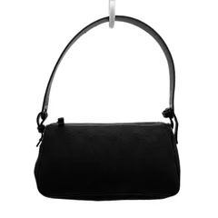 Salvatore Ferragamo フェラガモ ミニ ハンドバッグ ポーチ ブラック ジャガード ガンチーニ 【中古】