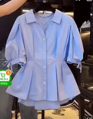 ブラウス/ブルー 66 新品