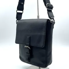 バーバリーブラックレーベル BURBERRY BLACK LABEL ショルダーバッグ レザー ブラック 本革 斜め掛け クロスボディ メンズ レディース ユニセックス 通勤 通学 ビジネスバッグ シンプル 高級感 人気 定番 フラップ ロゴ刻印