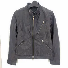 05w20419 バーバリーブラックレーベル BURBERRY BLACK LABEL  ラムレザー  シングルライダースジャケット  ブラック M  中国製 メンズ  ライダースジャケット  羊革  【中古品】