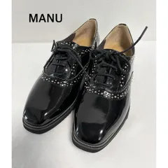 MANU　マニュ　モードエジャコモ　レースアップシューズ　24cm    ブラック　お出掛け　カジュアル　送料込み   6464039のサムネイル