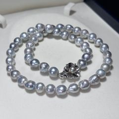 極美品✨TASAKI】 あこや真珠 約8.0-8.5mm パール K14WG ブルーグレー 