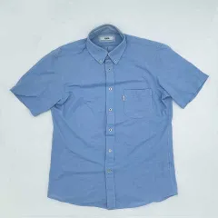 EDWIN　エドウィン　半袖ボタンダウンシャツ　ライトブルー　Mサイズ　□〇