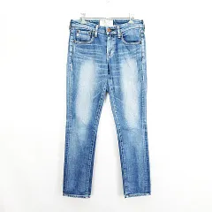 サムシング something NEOJEAN SDN300 デニム ジーンズ ボトムス スリム ストレート ユーズド加工 ストレッチ X-SMALL インディゴブルー ※EKM