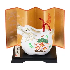 【新品】 瀬戸陶芸社 2024年 干支 置物 置き物 コンパクト 辰 龍 竜 たつ 正月飾り 開運 松竹梅辰福鈴 大 昭峰窯 0のサムネイル