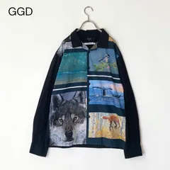GGD 日本製 アニマル プリント シャツ 長袖 ブラックのサムネイル