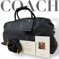 ☆★美品★COACH　コーチ★ショルダーバッグ　ボストンバッグ　2way   斜め掛け　カード付き　ロゴ　チャーム　ブラック　レザー★♯2434