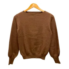 アー・ヴェ･ヴェ ミッシェルクラン a.v.v ニット セーター クルーネック 無地 長袖 XS 茶 ブラウン