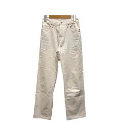 ユニクロ UNIQLO デニム パンツ スラックス ストレート 無地 24 Ｓ 白 ホワイト