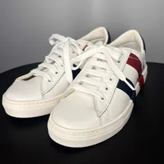 極美品 モンクレール MONCLER スニーカー ロゴ トリコロール キッズ 子供用 ホワイト 白 シューズ 32 20cmのサムネイル