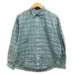 マンシングウェア MUNSINGWEAR シャツ ボタンダウンカラー チェック柄 長袖 160 青 ブルー 緑 グリーンのサムネイル