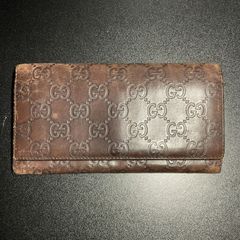 GUCCI グッチ 長財布 ブラウン GG柄 レザー - メルカリ