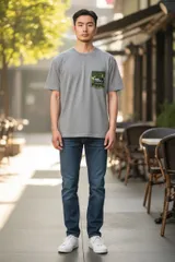 ★未使用★BASE CONTROL 　Ｔシャツ　カモフラロゴプリント時半袖　グレー　FREEのサムネイル
