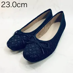 【新品 訳あり】イング　リラックスバレエシューズ　23.0㎝　黒　生地のサムネイル