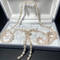 ロング】 本真珠 パール ネックレス 155cm 7.3〜8.3 白 - メルカリ