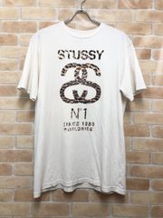 激レア】ステューシー Tシャツ L 白 レオパード SSリンク 豹柄 N4 
