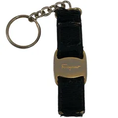 サルヴァトーレフェラガモ Salvatore Ferragamo キーリング キーホルダー ヴァラリボン ブラック 黒 ゴールド 