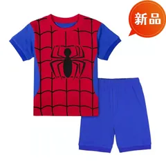 新品 スパイダーマン 半袖パジャマ 上下セット 100〜130cm 男の子 綿 寝巻き 夏用 子供 ルームウェア キャラクター