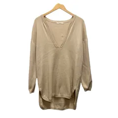 ショコラフィネローブ chocol raffine robe ニット Vネック ドルマンスリーブ 無地 長袖 F ライトベージュ