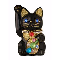 な*な様 招き猫 キラキラデコレーション 置物 黒 ブラック 貯金箱 8号27c な*な様 招き猫 キラキラデコレーション 置物 黒 ブラック 貯金箱 8号