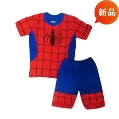 新品 スパイダーマン 半袖パジャマ 上下セット 100〜130cm 男の子 綿 寝巻き 夏用 子供 ルームウェア キャラクター