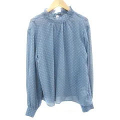 オペーク OPAQUE ブラウス シャツ 長袖 ドット柄 シースルー 38 M ブルー 青 /YM25のサムネイル