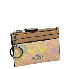 新作.コーチCOACHシグネチャーレザーレインボウスナップ二つ折り財布
