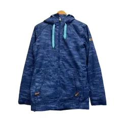 ロキシー ROXY 中綿ジャケット 長袖 総柄 フード ERJTJ03052 S 青 ブルー ライトブルー 茶 ブラウン レディースのサムネイル