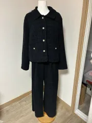 ネイビー ツイード セットアップ